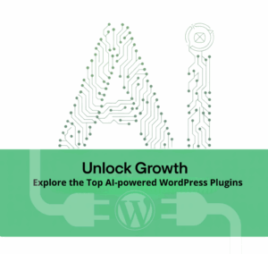 Dashboard view of AI WordPress plugins improving SEO, content creation, and chatbot automation for small business websites in 2025